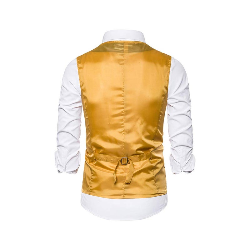 Catheive Men's Sequin Vest Shiny Suit Vest V-Neck Party Dress Waistcoat with Bowtie - Image 3